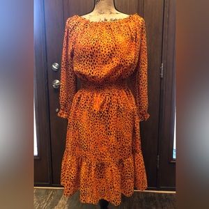 Bar III Off the Shoulder Smocked Waist Dress, L, NWT